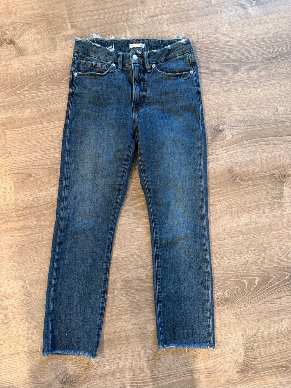 Good American Blue Straight-Leg Jeans